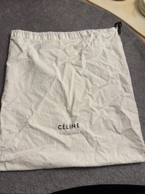 Celine White Dust Bag with Black Logo
